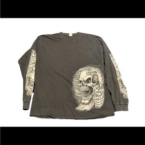 Vintage Men’s Skull Long Sleeve Tee Size XL
